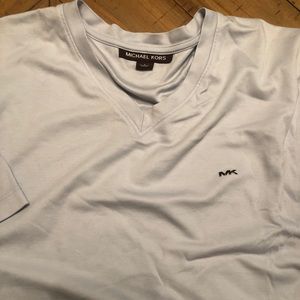 Michael Kors slate blue-silver v-neck szL pristine